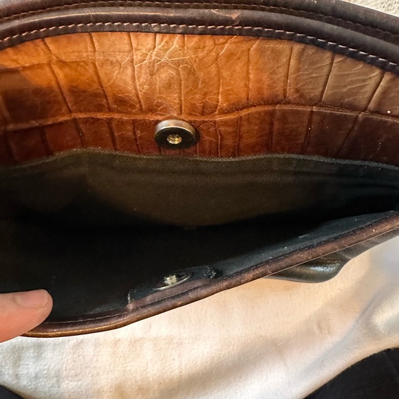 Brighton Leather Shoulder Bag Black Brown - Picture 8 of 11